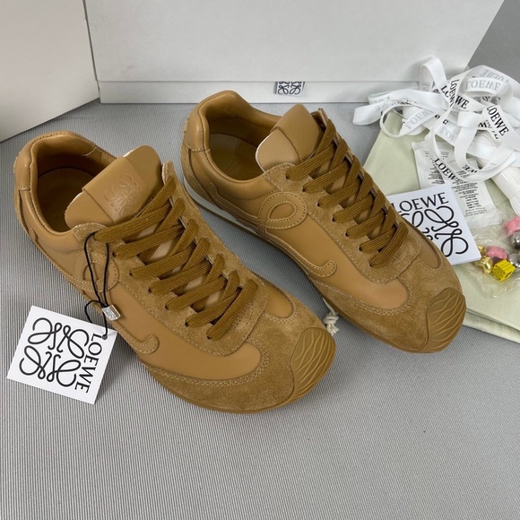 Loewe Iconic Vintage-Style Sneakers, Camel - Picture 1 of 8